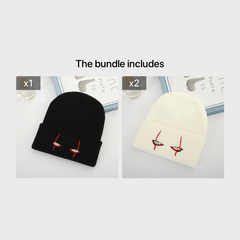 Embroidered Knitted Hat Warm Wool Cap Couple Versatility