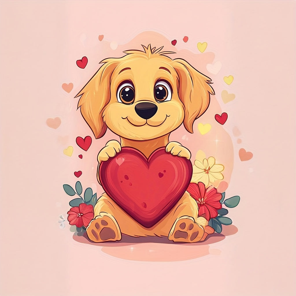 Valentine'S Dog Transfer Paper for Bathroom Toilet Wall