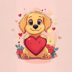 Valentine'S Dog Transfer Paper for Bathroom Toilet Wall