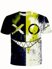 Boys Colorful Graffiti Face T Shirt Short Sleeve Tee