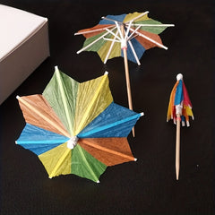 50 Coconut Tree Umbrella Picks for Pool Party Decorations and Summer Supplies
