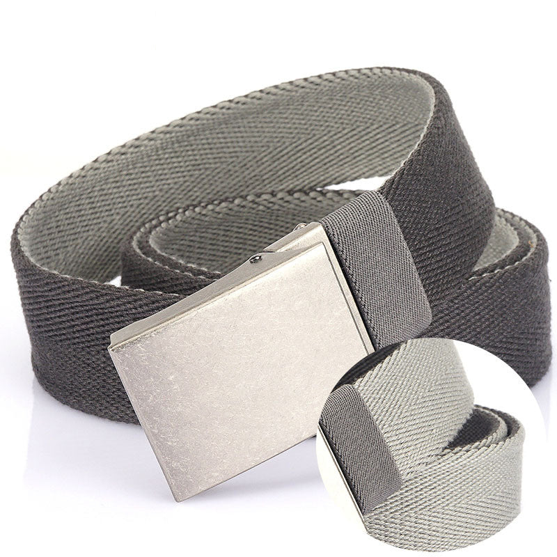 Youth Men's Silver Buckle Canvas Belt
