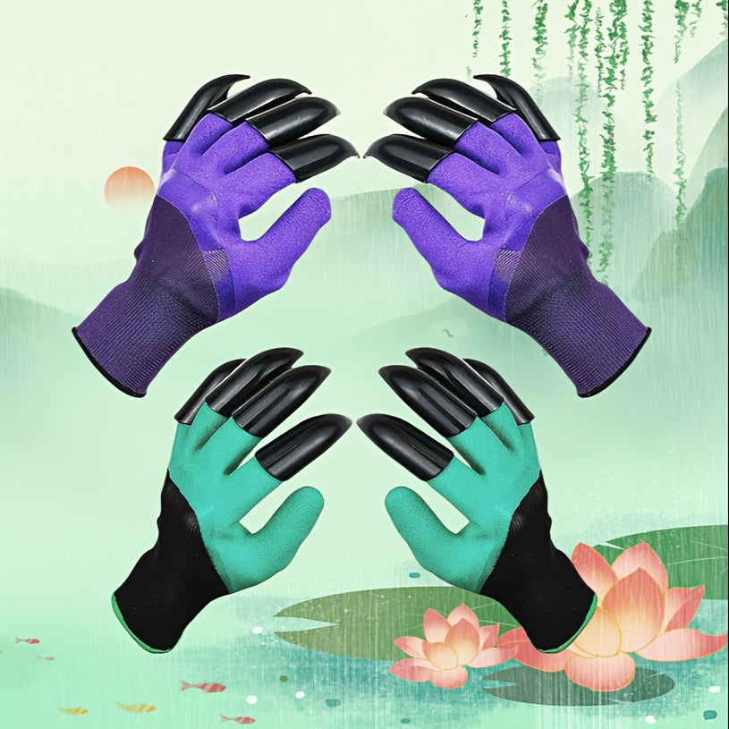 2 Pairs Anti thorn Protective Gloves With Claws