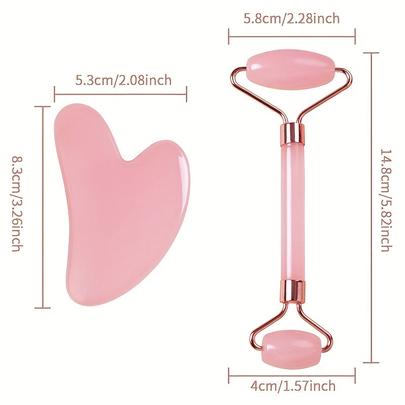 Facial Tools Set: Face Roller & Gua Sha for Skin Care & Self Care