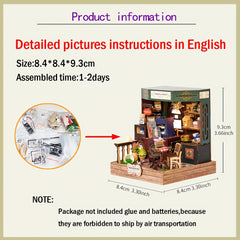 DIY Dollhouse Kit Candy Store 3D Puzzle No Glue/Batteries Adult Assembly Model