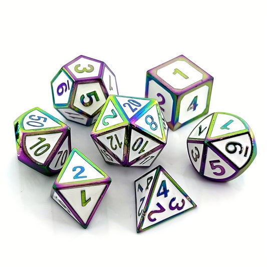 7pcs Metal Dice Set for Board Game Desktop Accessories