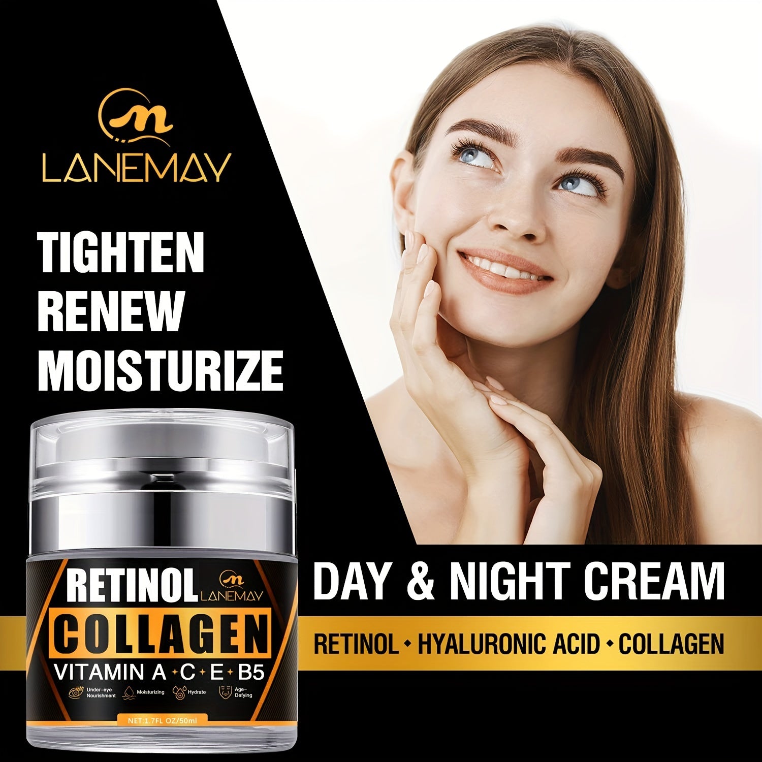 Collagen & Retinol Cream Face Moisturizer with Hyaluronic Acid