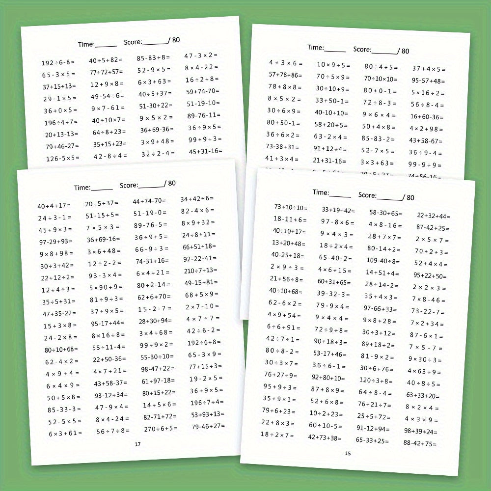LACHILLY Math Workbook 3 4 Mixed Operations w/ Answers Addition Subtraction Mult