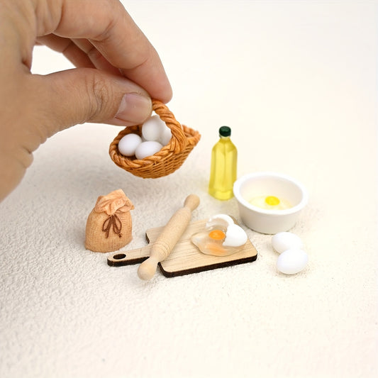 Baking Scene Figurine Mini Egg Dollhouse Accessories