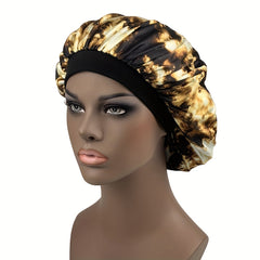 Tie Dye Satin Bonnet Curly Hair Large Silk Cap