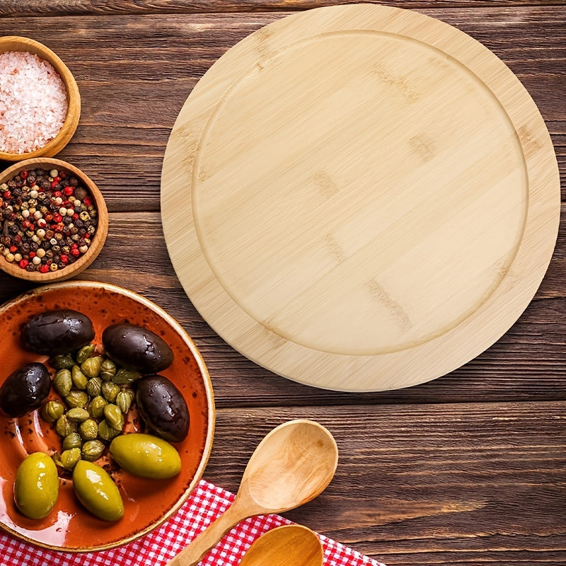 Natural Bamboo Round Cutting Board for Kitchen Chopping