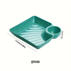 2pcs Plastic Serving Platter Set Snack Plate Charcuterie Dish Reusable