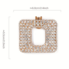 2pcs Square Rhinestones Shoe Clips - Wedding High Heels Decoration