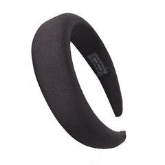 Solid Padded Headband Fabric Puffy Sponge Thick Wide Hairband Vintage Hair