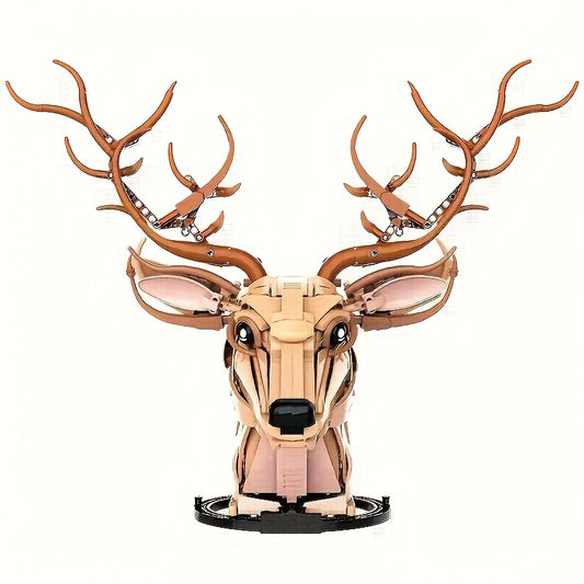 1072pcs DIY Deer Head Building Blocks Creative Animal Models Home Decor Pendants