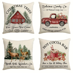 1pc Reindeer Christmas Pillow Case - Holiday Decor