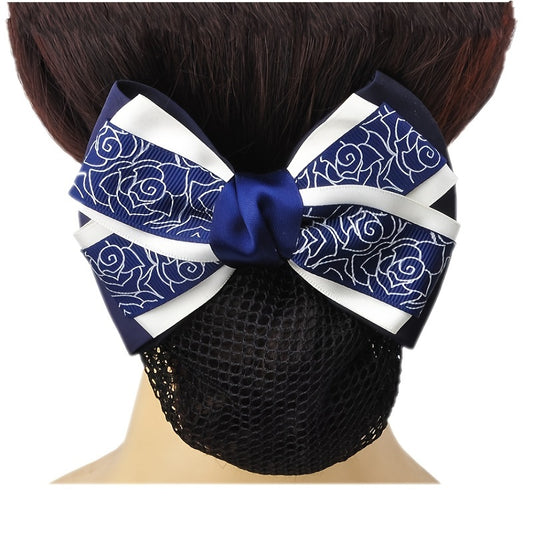 French Clip Bow Decor Hair Bun Net Vintage Barrette Headwear