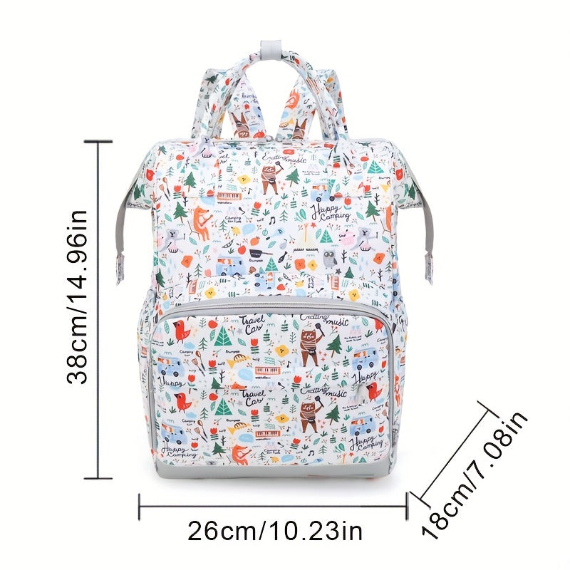 Stylish Mother Baby Backpack Independent Bottle Storage Insulated Large Capacity