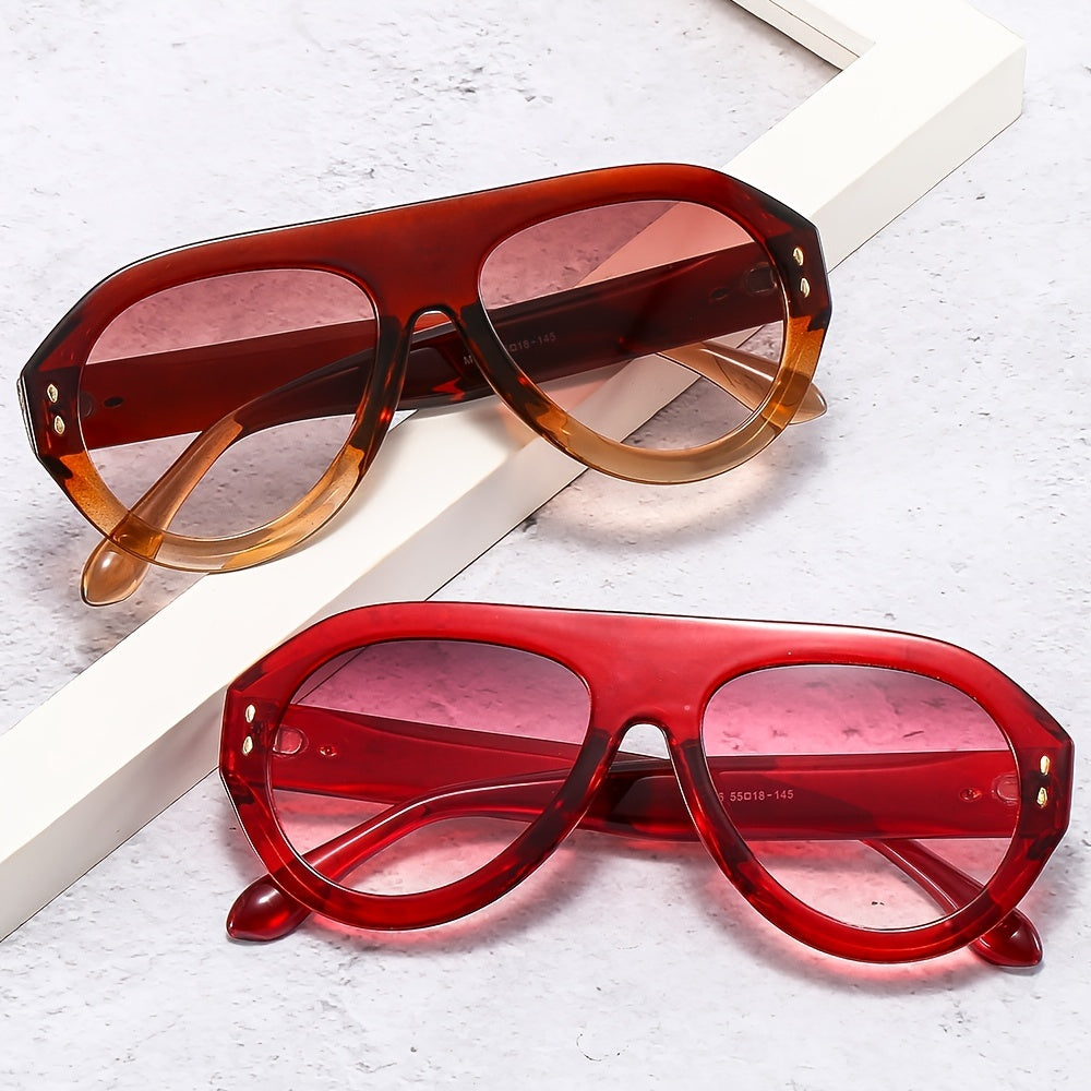 Steam Punk Oval Goggle Sunglasses Women UV400 Vintage Glasses