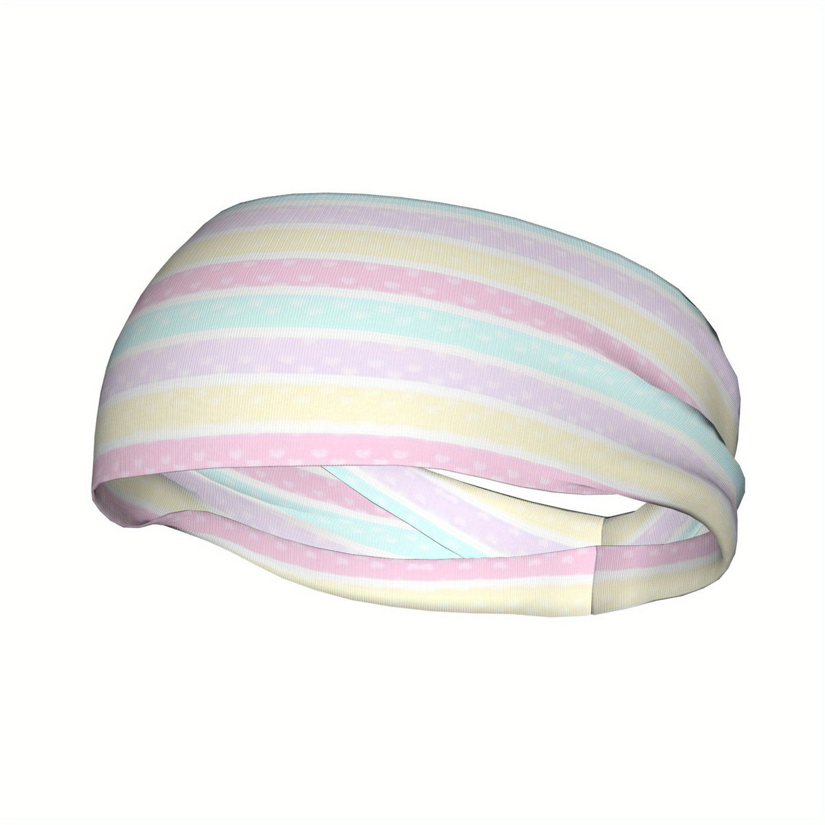 Pastel Stripes Headband Soft Non Slip Hairband Mint Green Pink