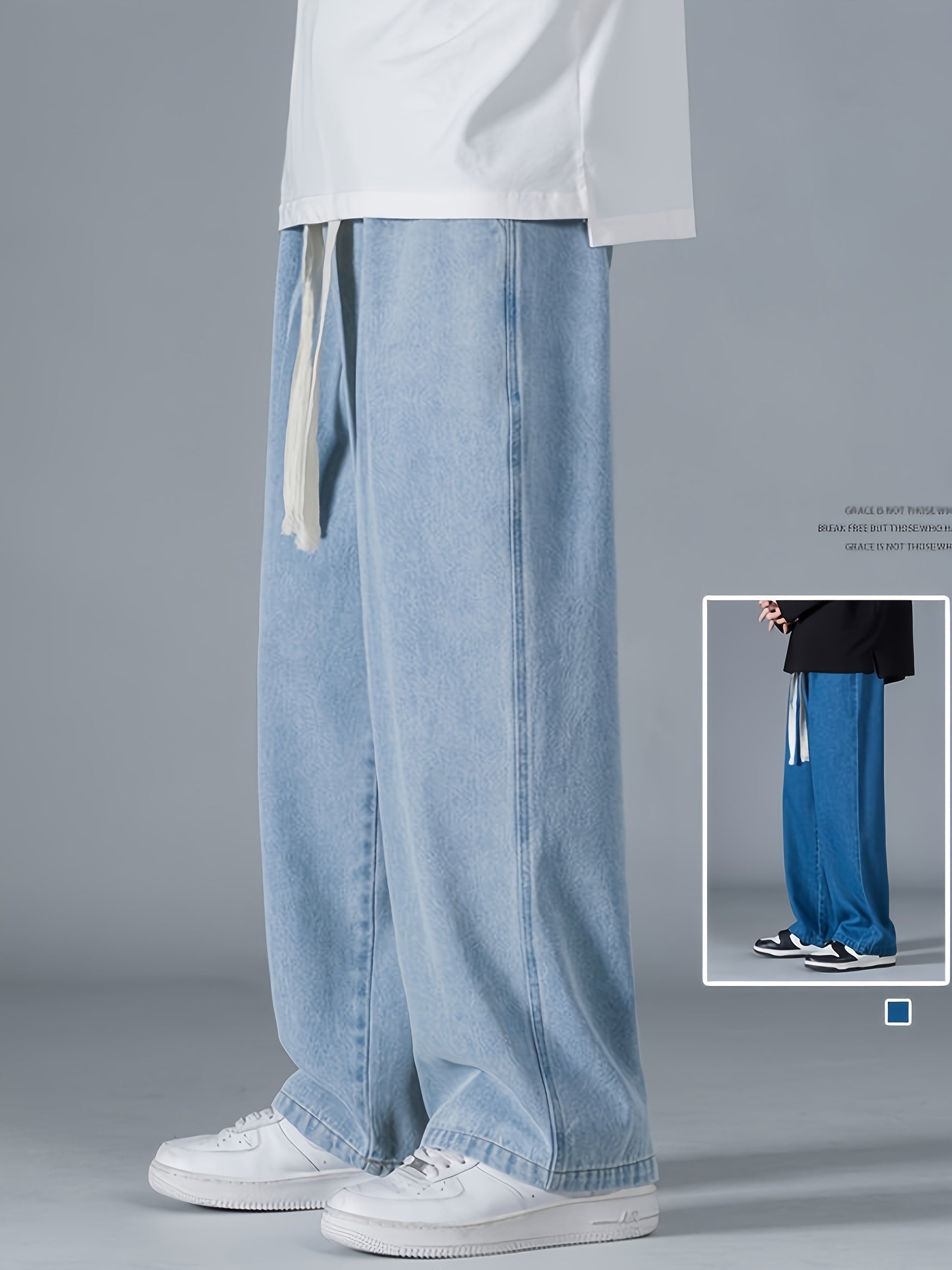 Men's Loose Fit Cotton Jeans for Spring Summer