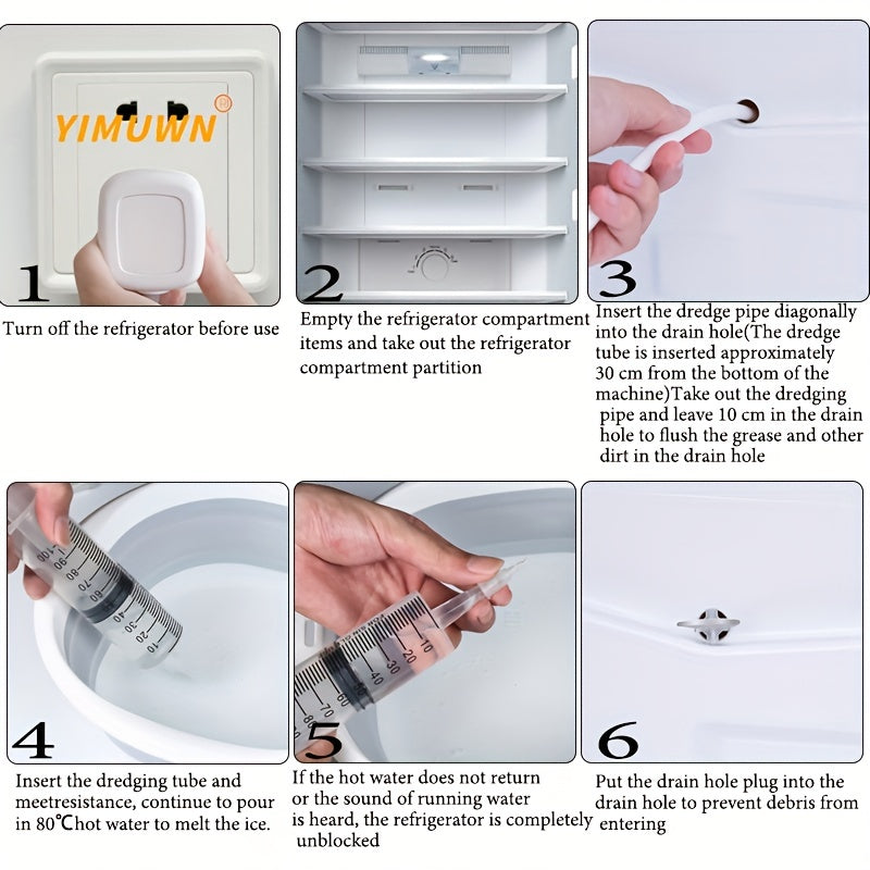 Refrigerator Drain Clean Brush Dredge Tool 1 5M Drain Hole Kit