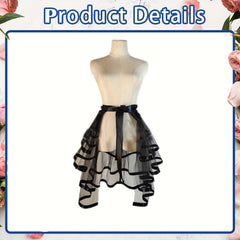 Women's Strappy Elastic Half Skirt Tulle Sheer Mesh Costume Skirt