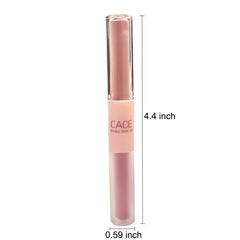 Double Ended Lustrous & Matte Lip Glaze, Translucent Lip Tint - 6 Colors