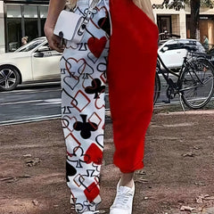  Colorblock Graphic Print Joggers