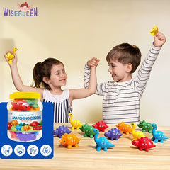 Dinosaur Matching Game 1-10 Sensory Trash Can Set