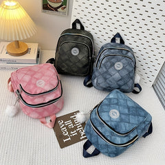 Casual Rhombus Waterproof PU Leather Backpack