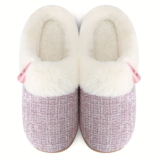 Women's Memory Foam Slippers Plush Lined Warm Indoor Shoes