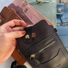 Mobile Phone Bag With Transparent Film Touch Screen Shoulder Bag