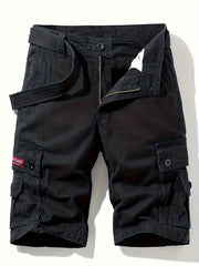 Men's Classic Cargo Shorts Solid Cotton Pocket Waist Drawstring