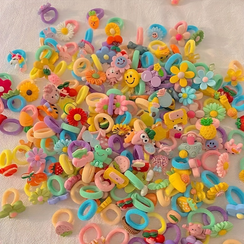 20pcs Cartoon Fruits Hair Tie Elastic Hair Bands Baby Girls Hair Accessories