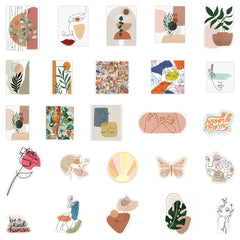 50pcs Vintage Art Painting Doodle Stickers Cartoon Decals