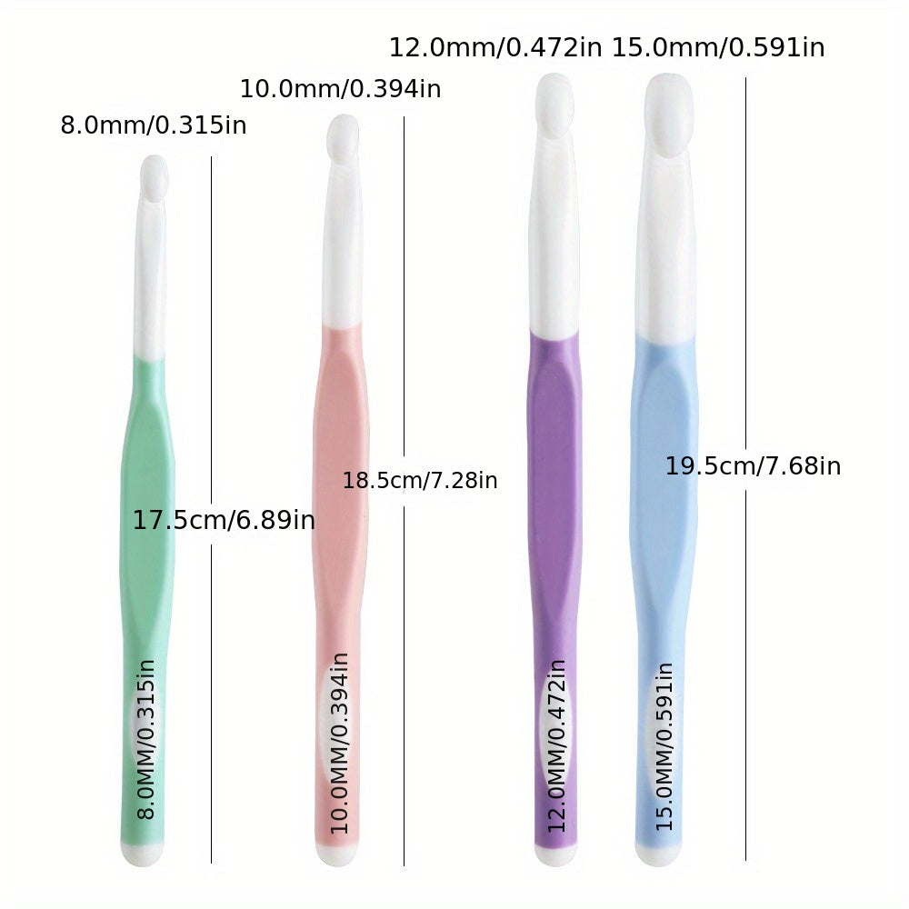 4pcs Crochet Hooks Set Ergonomic Needle for Crocheting Knitting Shawl Blanket