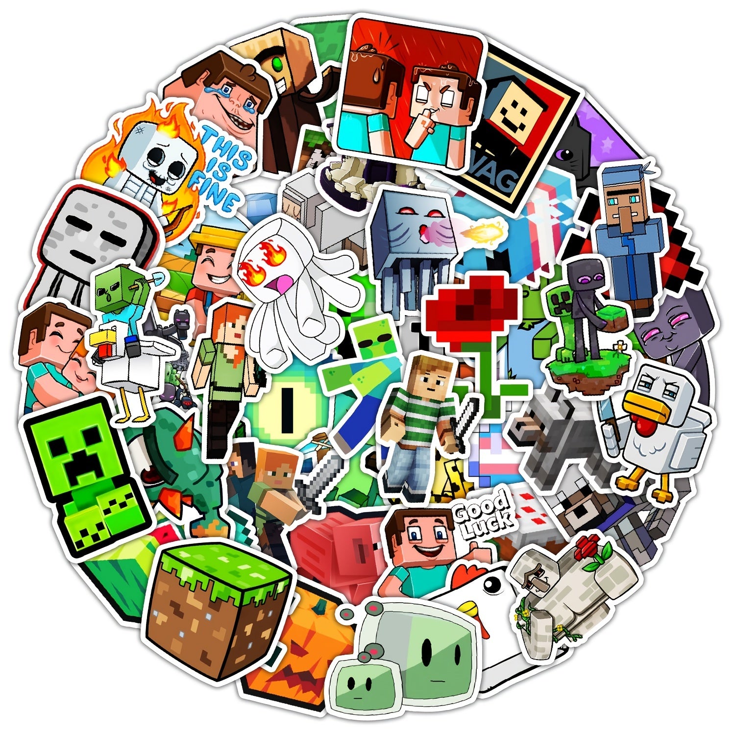 50pcs Video Game Doodle Waterproof Stickers - DIY Funny Creative Toys