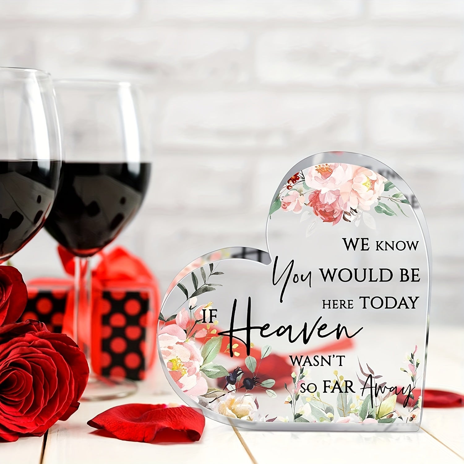 Heart Acrylic Sign Love Memories Wedding Memorial Table Decor