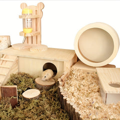 Adjustable Hamster Water Stand with Food Basin