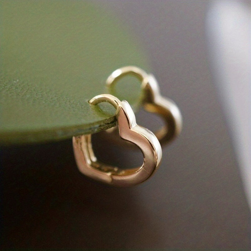 Heart Shape 925 Silver Plated Hoop Earrings For Women