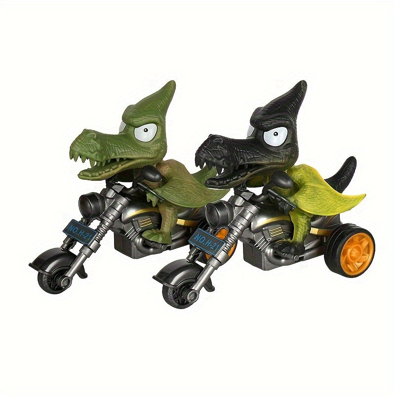 Dinosaur Motorcycle Toy Pull Back Inertial Simulation Tyrannosaurus Triceratops
