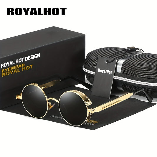 RoyalHot Men's Polarized Round Frame Vintage Sunglasses