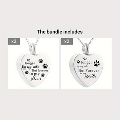 Pet Memorial Heart Pendant Necklace for Dogs and Cats