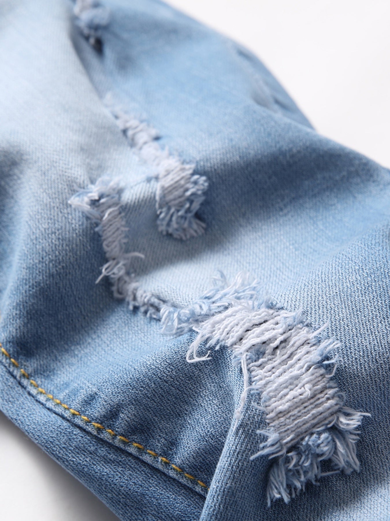 Boys Ripped Denim Jeans Long Straight Pants
