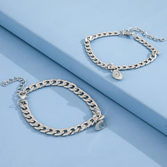 Stainless Steel Couple Bracelet Set 2pcs
