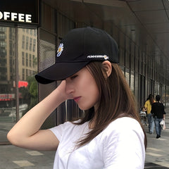 Daisy Embroidery Baseball Cap Adjustable Solid Dad Hats