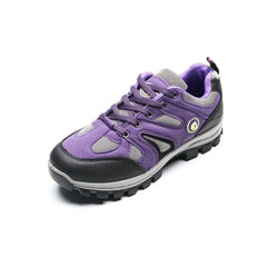 Colorblock Platform Sneakers Lace Up Round Toe Non slip Hiking Shoes