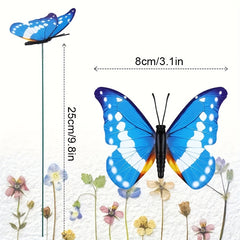 20pcs Butterfly Garden Stakes Waterproof Night Light Ornaments DIY Party