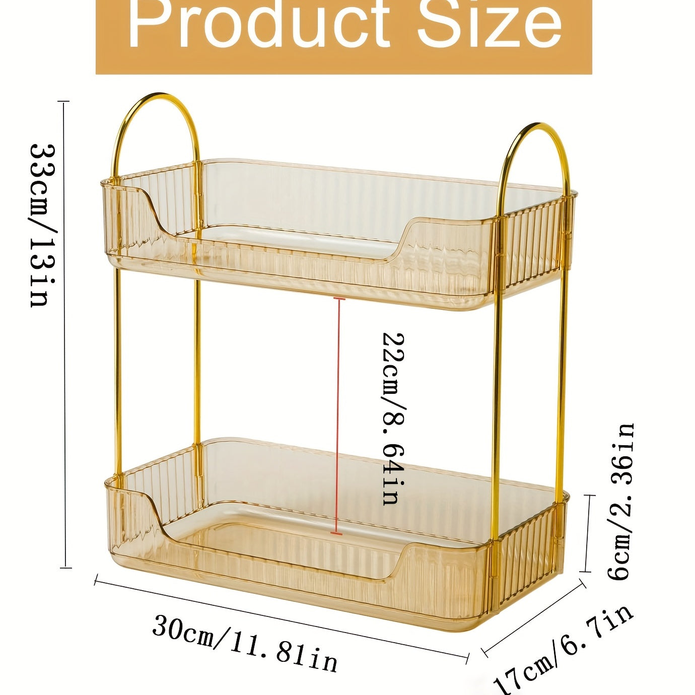 Stylish Bathroom Counter Organizer with Cosmetic Holder and Storage Shelf